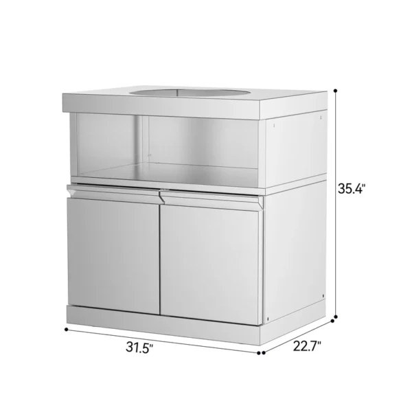 Double-Door Storage Cabinet with Kamado Grill Station Module Double-Door Storage Cabinet with Kamado Grill Station Module