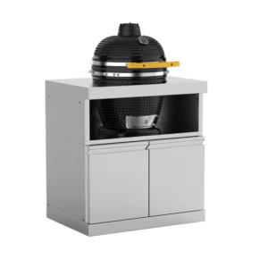Double-Door Storage Cabinet with Kamado Grill Station Module