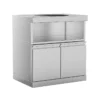 Double-Door Storage Cabinet with Kamado Grill Station Module Double-Door Storage Cabinet with Kamado Grill Station Module