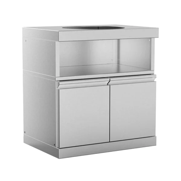 Double-Door Storage Cabinet with Kamado Grill Station Module Double-Door Storage Cabinet with Kamado Grill Station Module