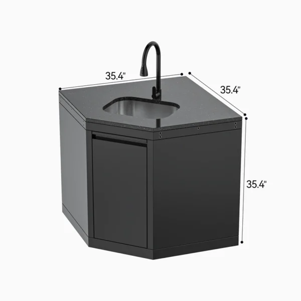 Wide-Angle Corner Cabinet with Sink Module Wide-Angle Corner Cabinet with Sink Module