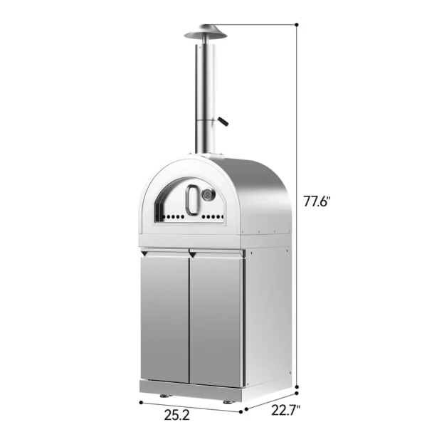 Pizza Oven Cabinet with Double-Door Storage Module
