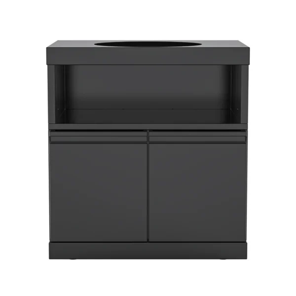 Double-Door Storage Cabinet with Kamado Grill Station Module Double-Door Storage Cabinet with Kamado Grill Station Module